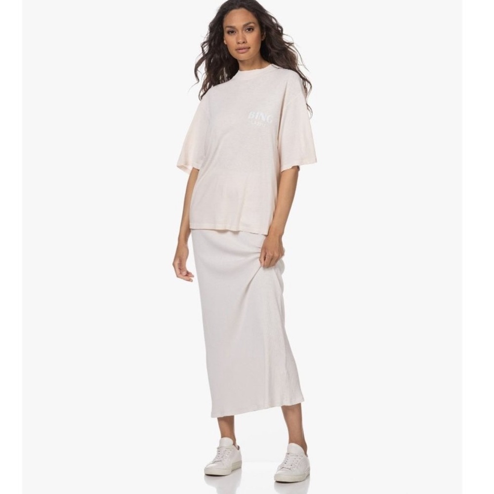 Anine Bing Top Wes Tee Oversized LA 2012 Organic Cotton Street Designer Pink L - Picture 3 of 12